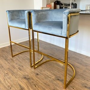 Velvet Island Stool For Sale